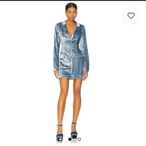 House of Harlow 1960 Blue Velvet Blazer Dress
